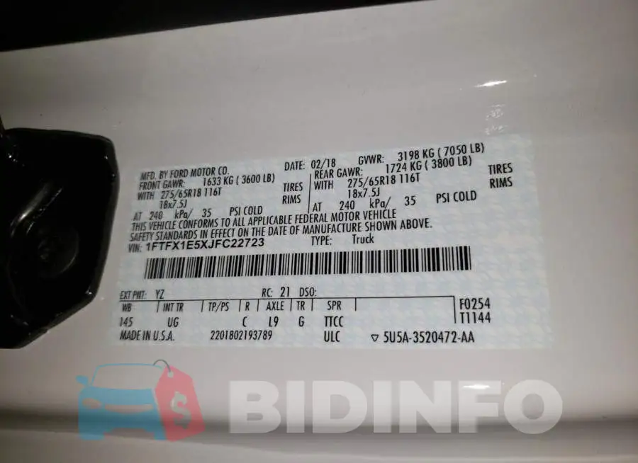 1FTFX1E5XJFC22723 Photo# 13