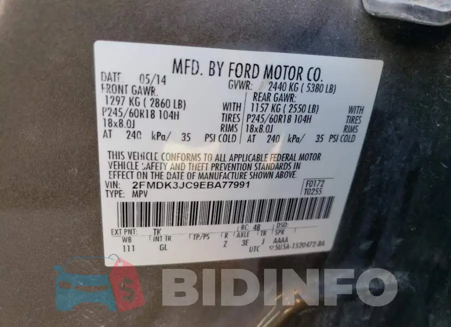 2FMDK3JC9EBA77991 Photo# 12