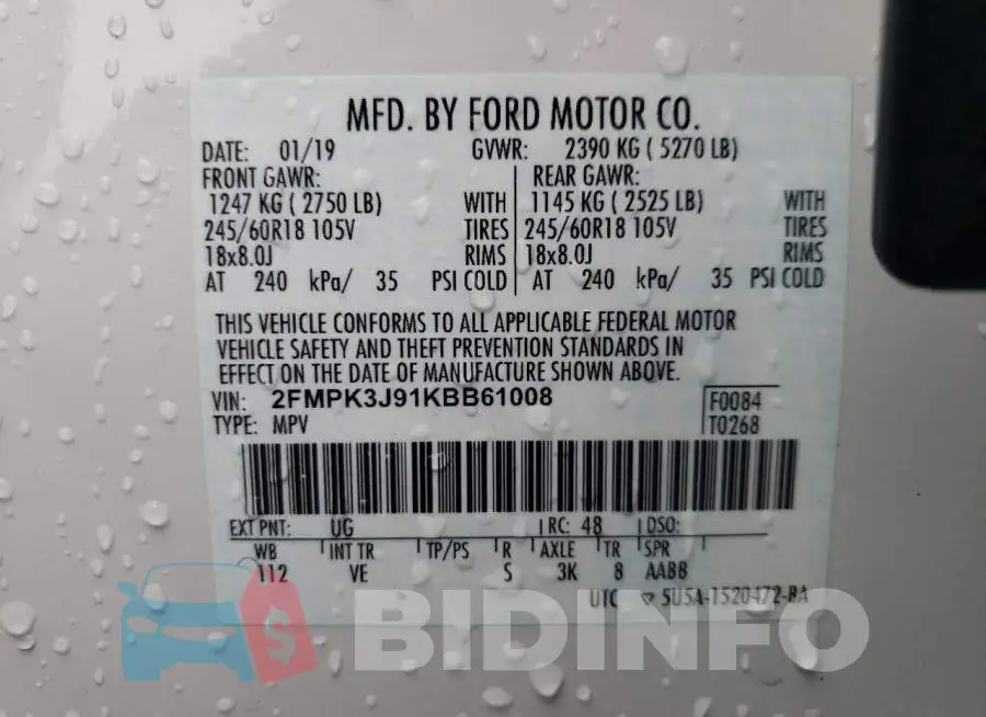 2FMPK3J91KBB61008 Photo# 12