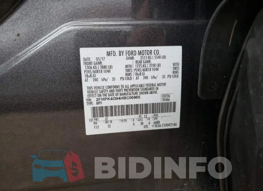 2FMPK4G94HBC06965 Photo# 12