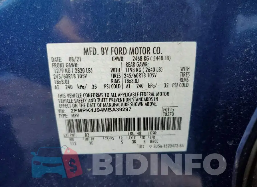 2FMPK4J94MBA39297 Photo# 12