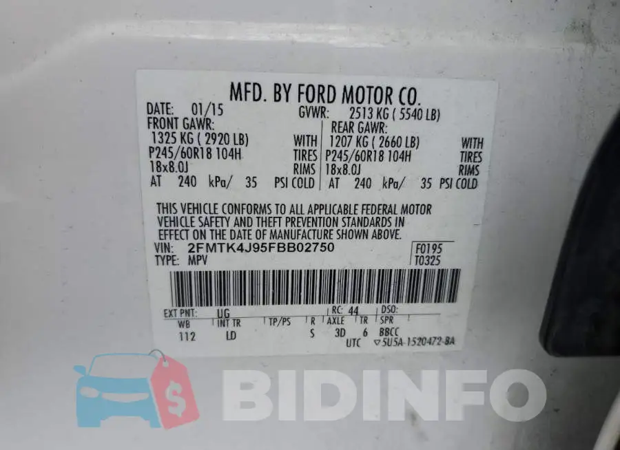 2FMTK4J95FBB02750 Photo# 13