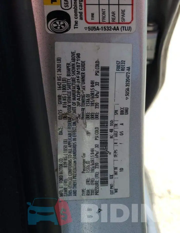 3FADP4EJ1FM187198 Photo# 12