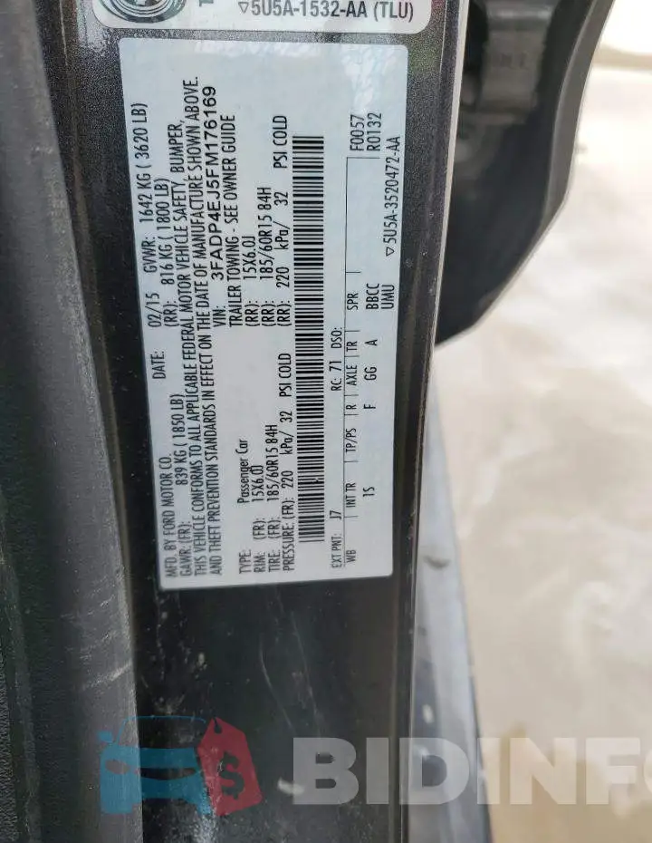 3FADP4EJ5FM176169 Photo# 13