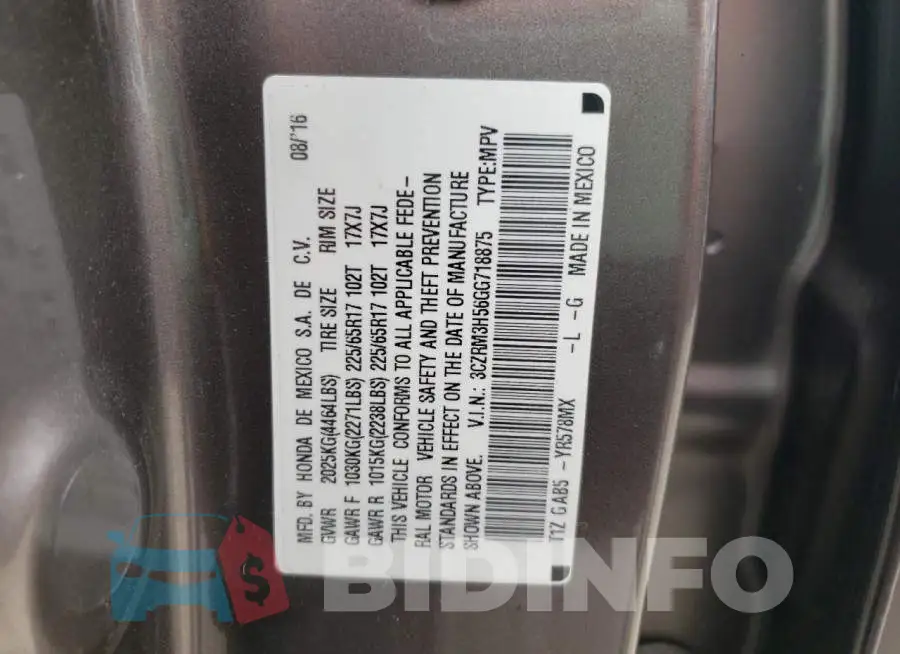 3CZRM3H56GG718875 Photo# 10