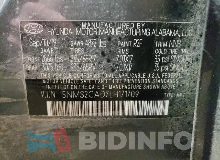 5NMS2CAD7LH171709 Photo# 12