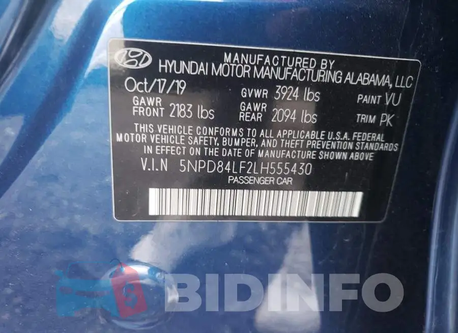 5NPD84LF2LH555430 Photo# 12