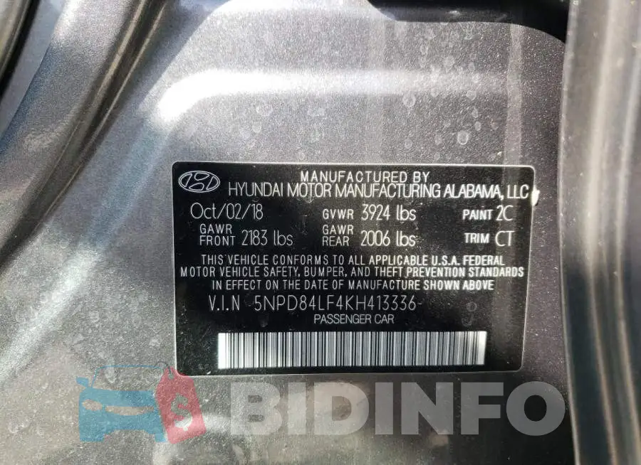 5NPD84LF4KH413336 Photo# 13