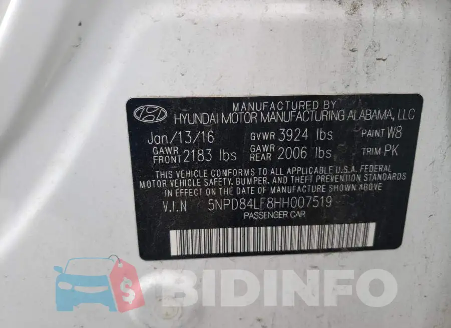 5NPD84LF8HH007519 Photo# 12