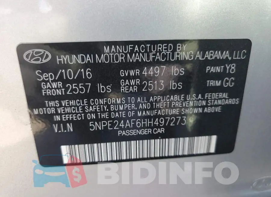 5NPE24AF6HH497273 Photo# 12