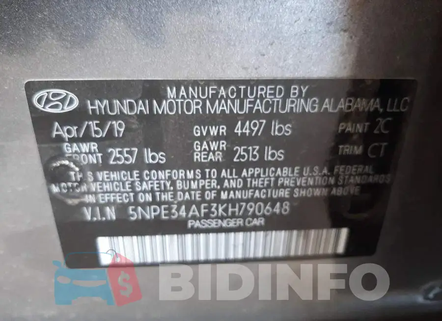 5NPE34AF3KH790648 Photo# 12