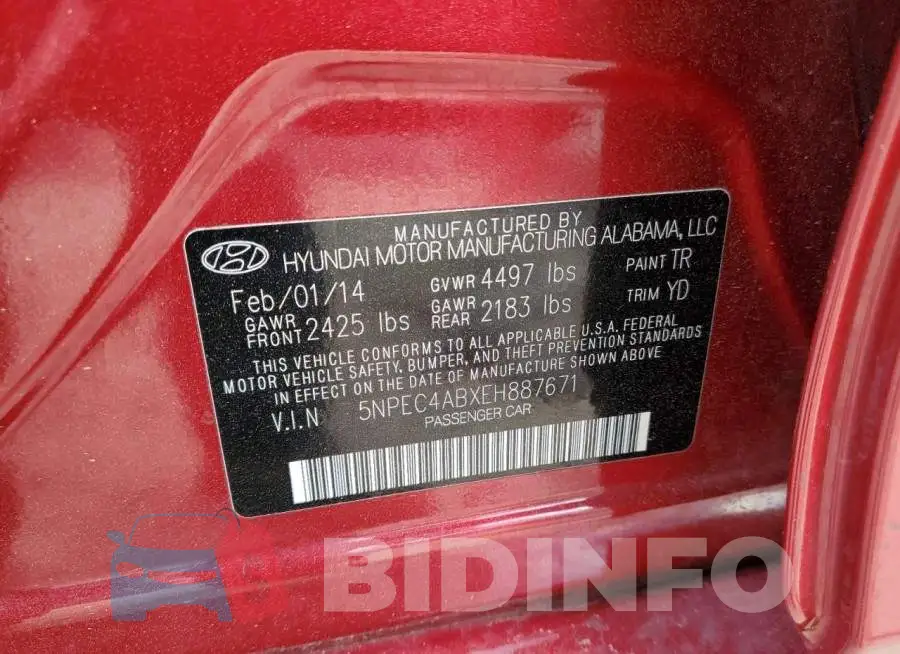 5NPEC4ABXEH887671 Photo# 12