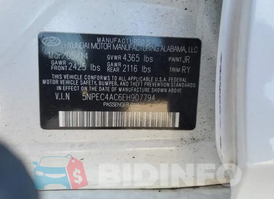 5NPEC4AC6EH907794 Photo# 12