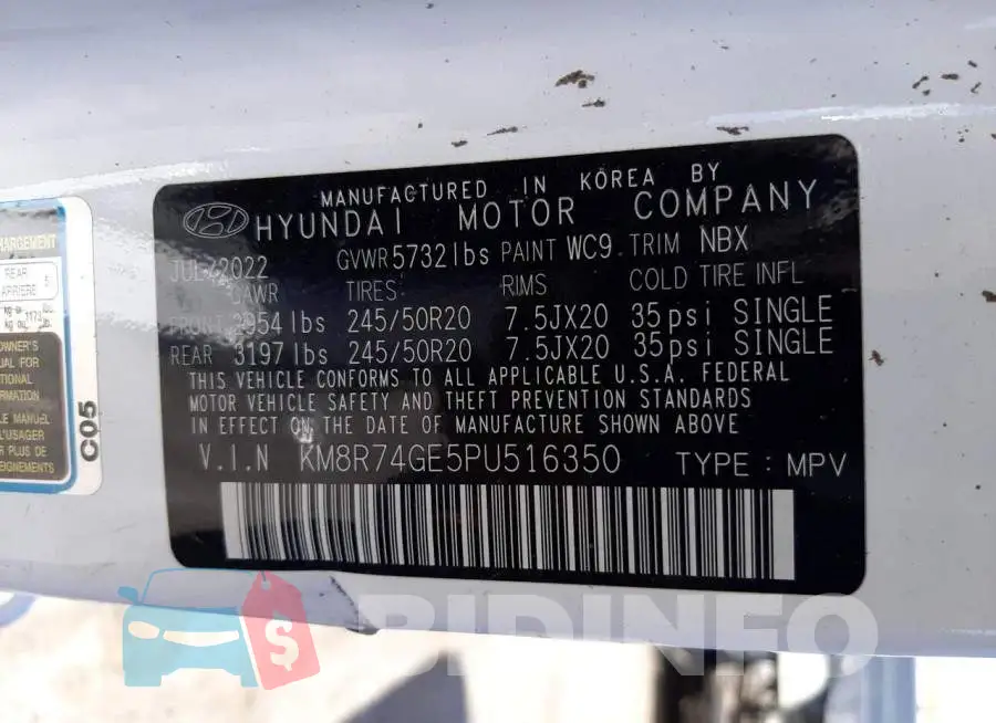 KM8R74GE5PU516350 Photo# 14