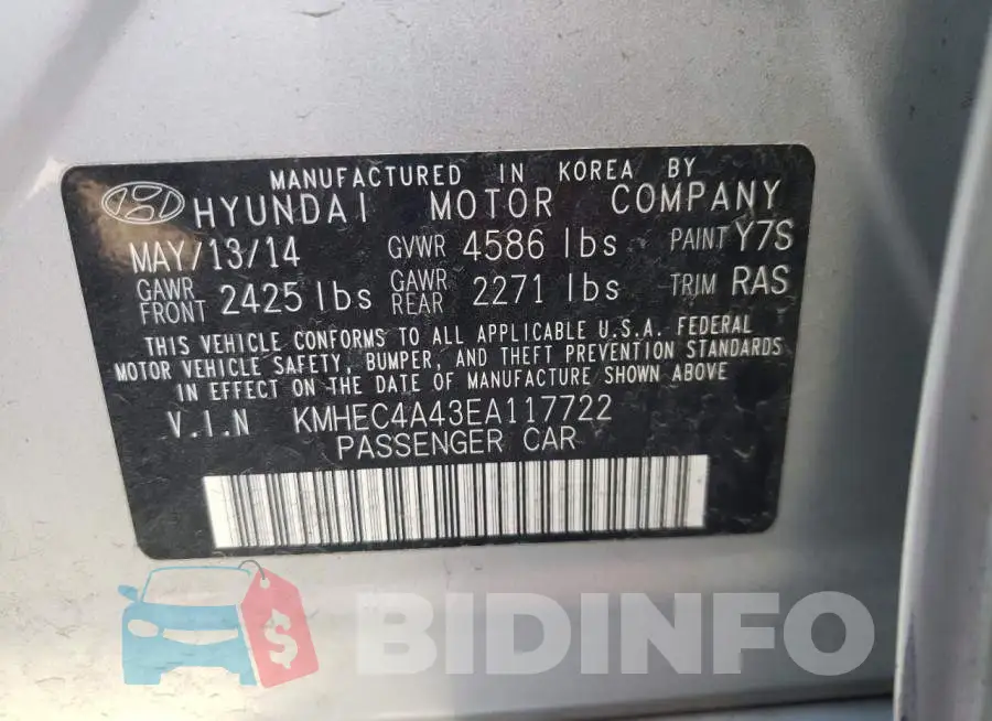 KMHEC4A43EA117722 Photo# 12