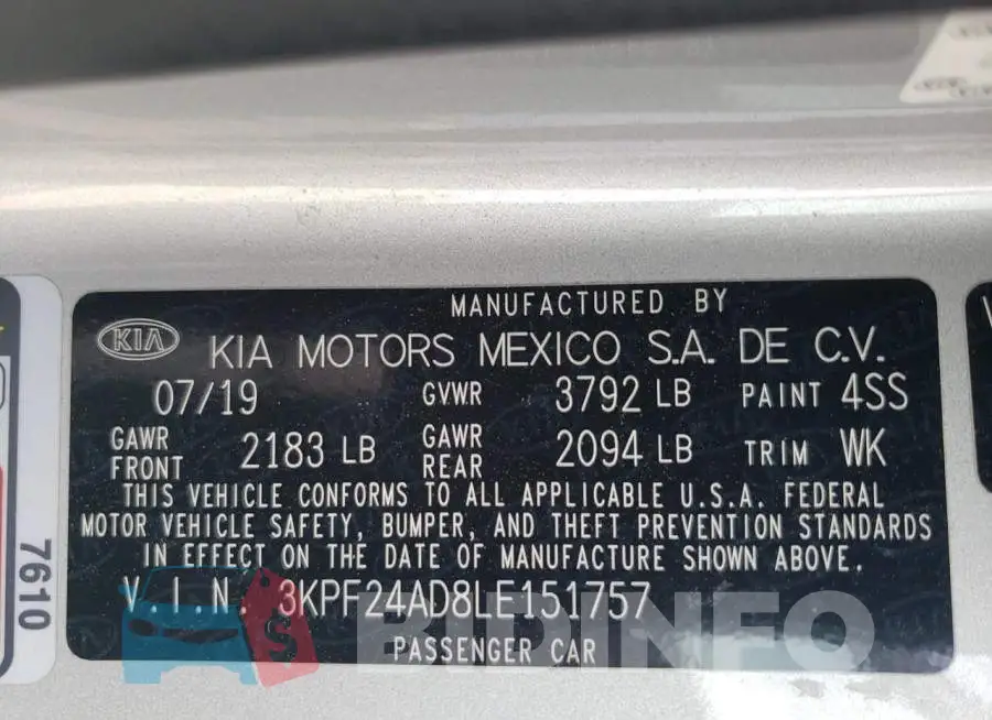 3KPF24AD8LE151757 Photo# 12
