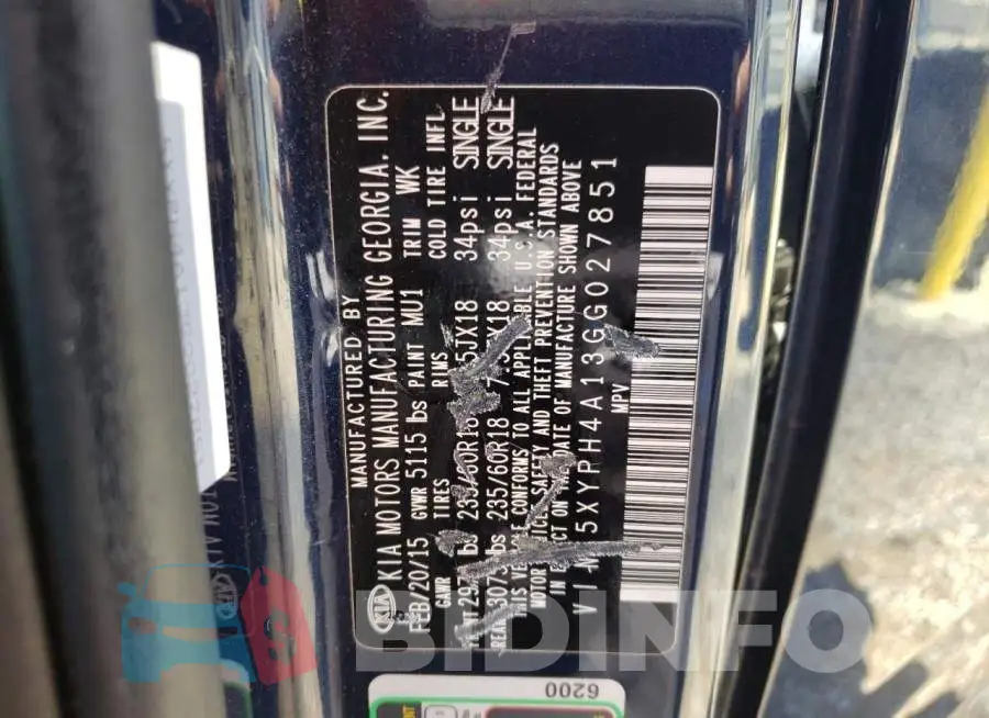 5XYPH4A13GG027851 Photo# 13