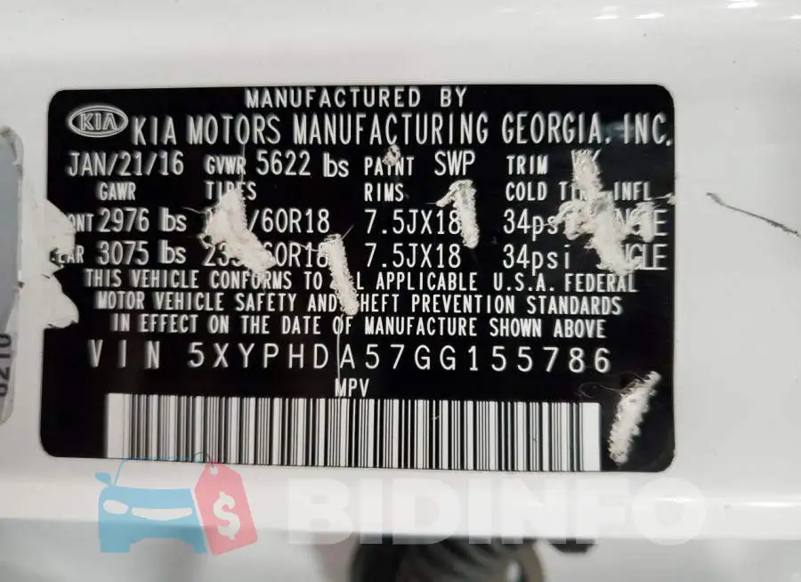 5XYPHDA57GG155786 Photo# 13