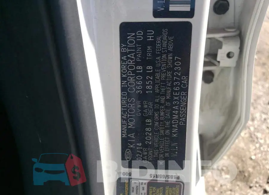 KNADM4A3XE6372307 Photo# 10