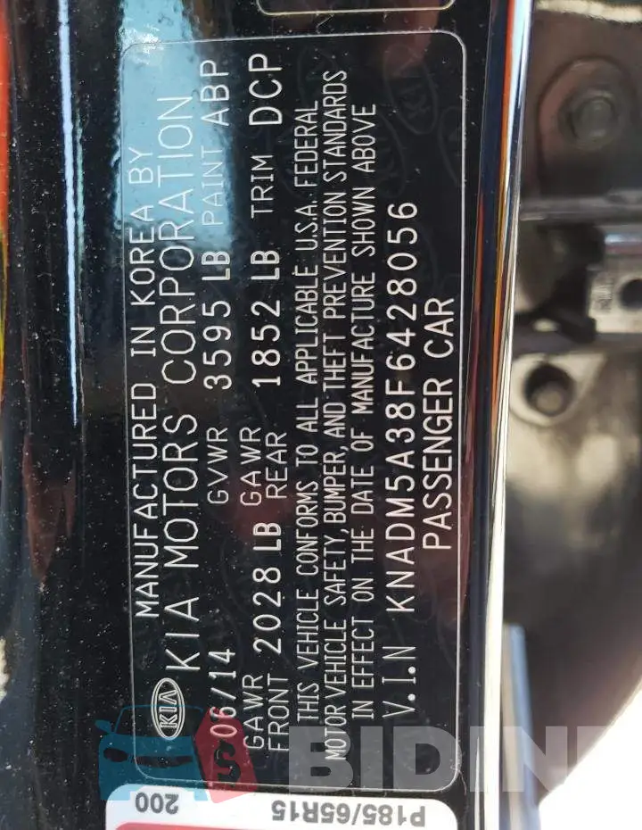 KNADM5A38F6428056 Photo# 12