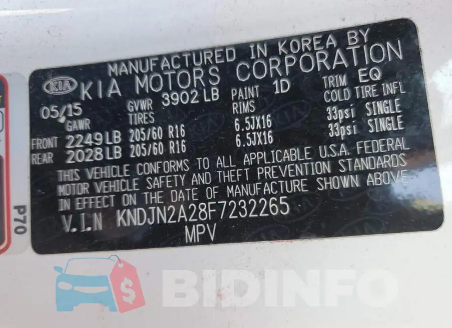KNDJN2A28F7232265 Photo# 13