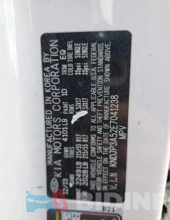 KNDJP3A52E7041238 Photo# 12