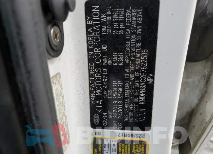 KNDPB3AC2E7622536 Photo# 13
