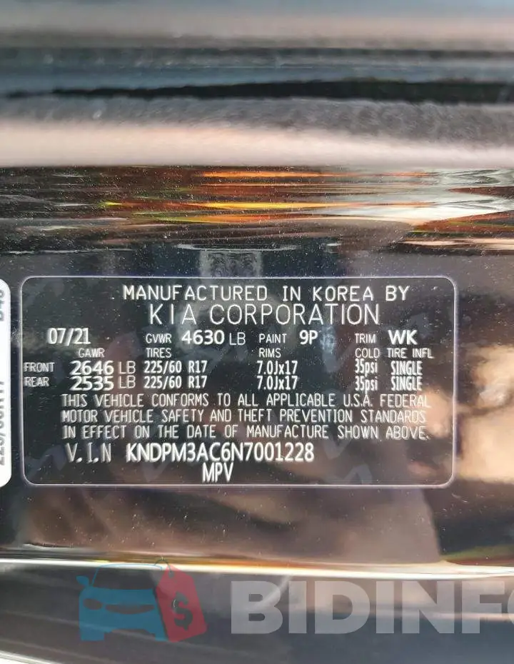 KNDPM3AC6N7001228 Photo# 13