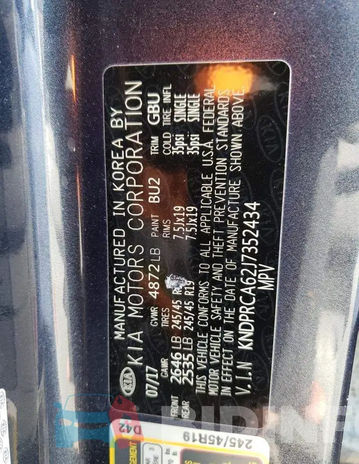 KNDPRCA62J7352434 Photo# 13