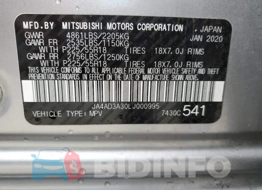 JA4AD3A30LJ000995 Photo# 12