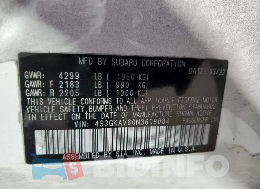 4S3GKAV60N3608084 Photo# 12
