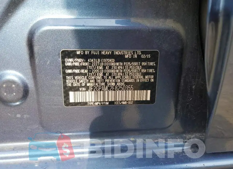 JF2GPAMC2F8250355 Photo# 10