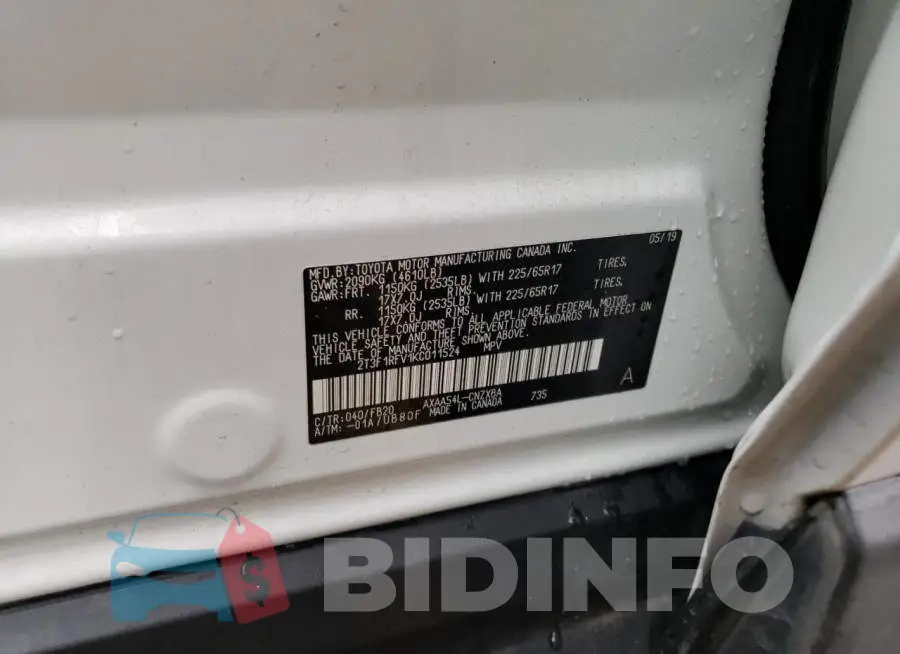 2T3F1RFV1KC011524 Photo# 10