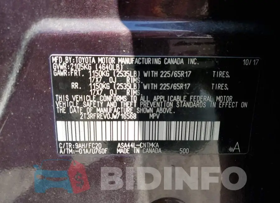2T3RFREV0JW716568 Photo# 13