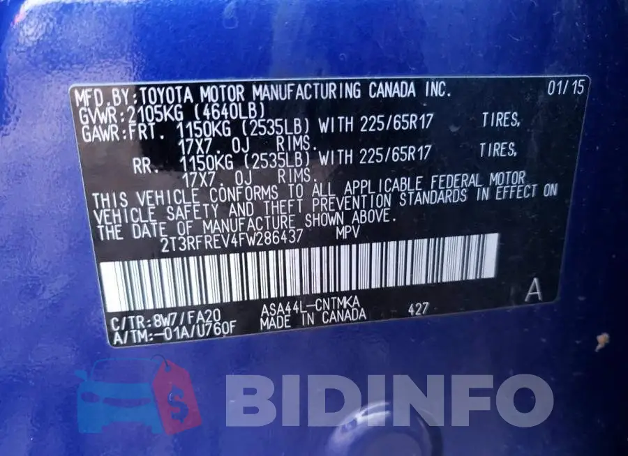 2T3RFREV4FW286437 Photo# 14