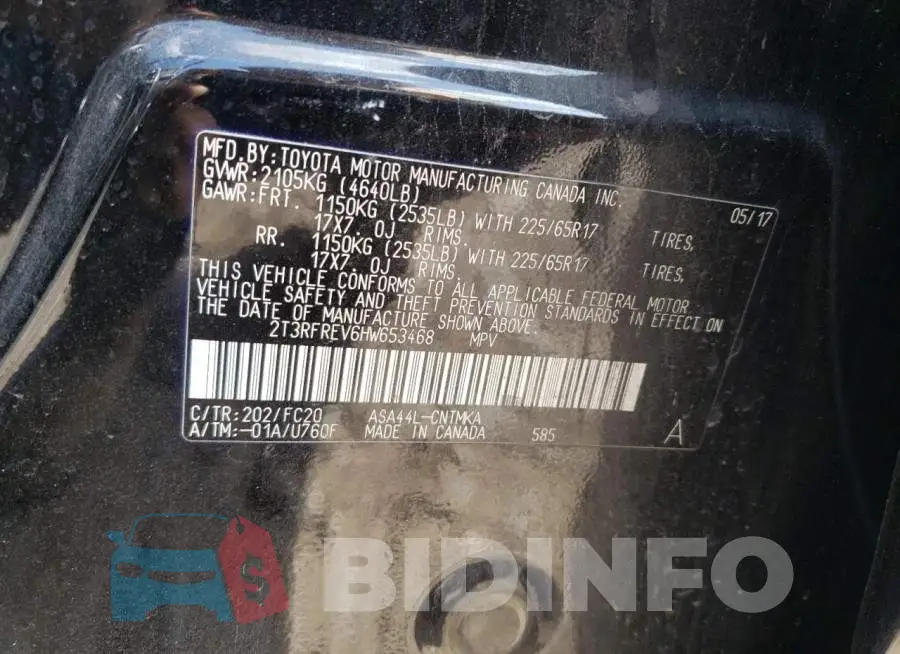 2T3RFREV6HW653468 Photo# 12