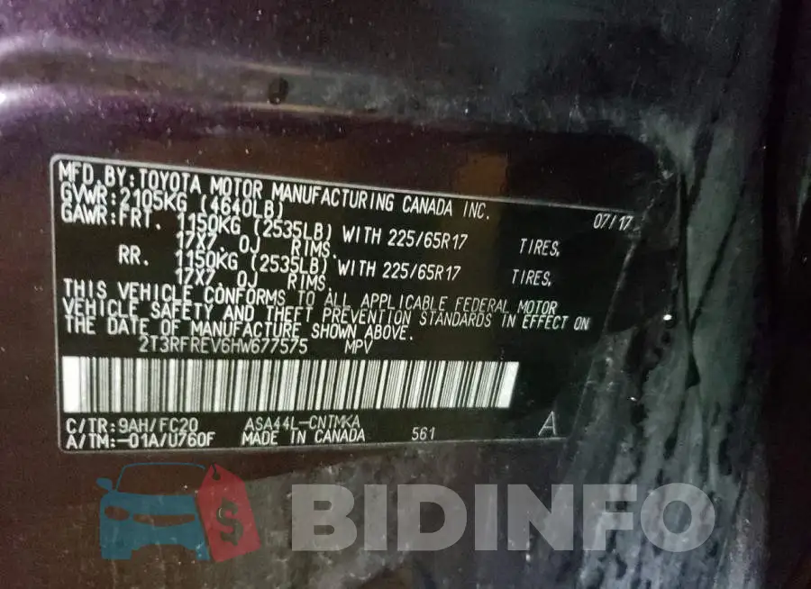 2T3RFREV6HW677575 Photo# 14