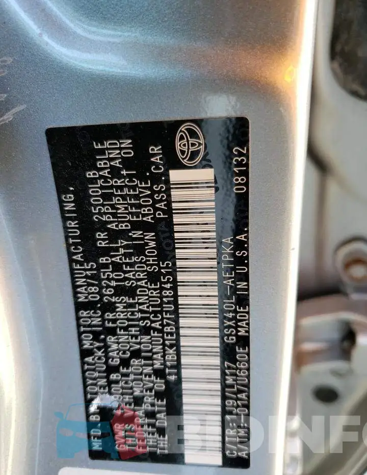 4T1BK1EB7FU184515 Photo# 13