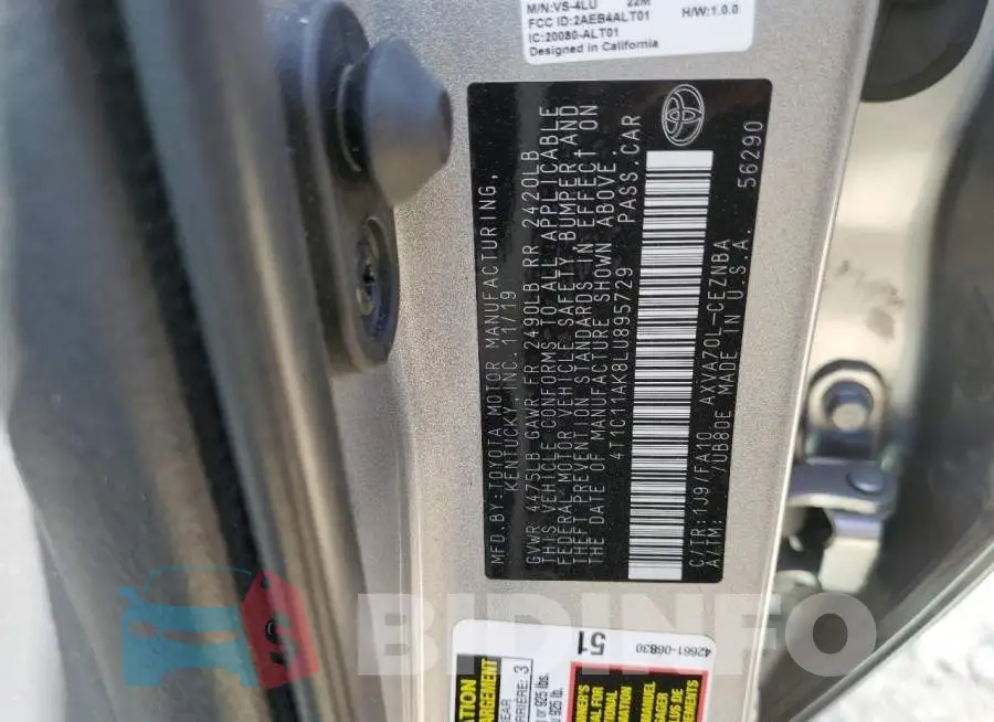 4T1C11AK8LU895729 Photo# 13