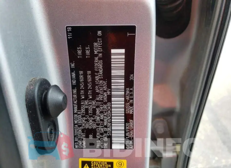 5TDBZRFH7KS943499 Photo# 12