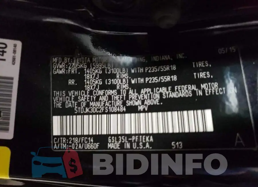 5TDJK3DC2FS108484 Photo# 14