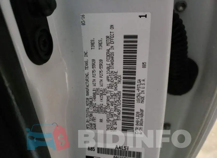 5TFHW5F17GX546858 Photo# 12