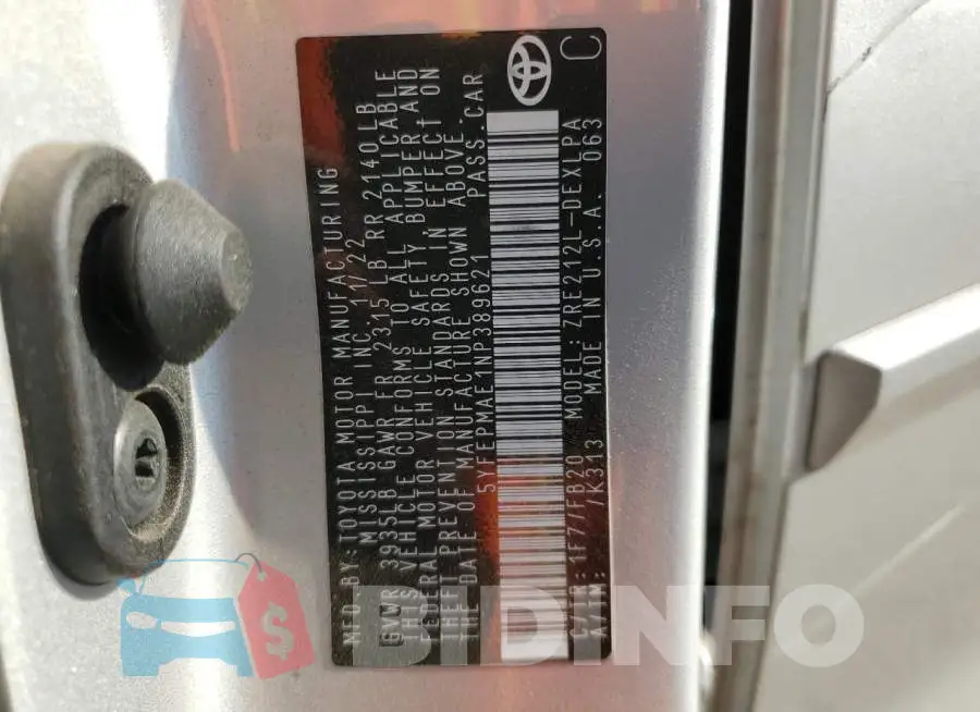 5YFEPMAE1NP389621 Photo# 13