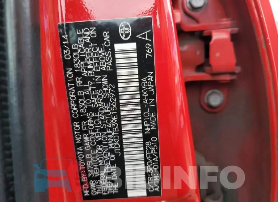JTDKDTB39E1562972 Photo# 12
