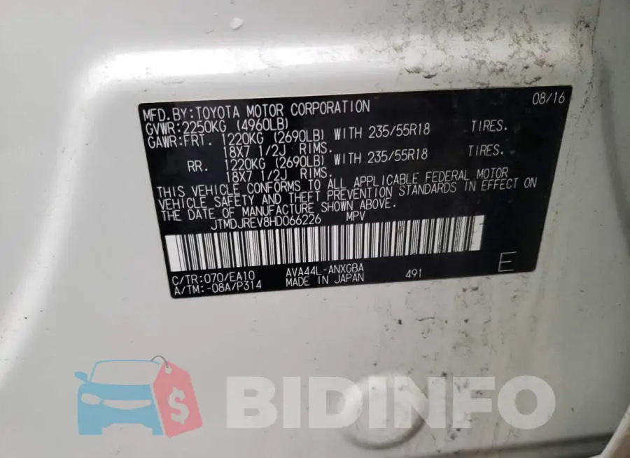 JTMDJREV8HD066226 Photo# 13