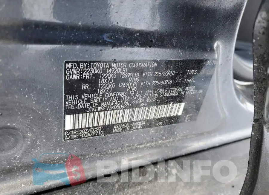 JTMEWRFV3KD506221 Photo# 12