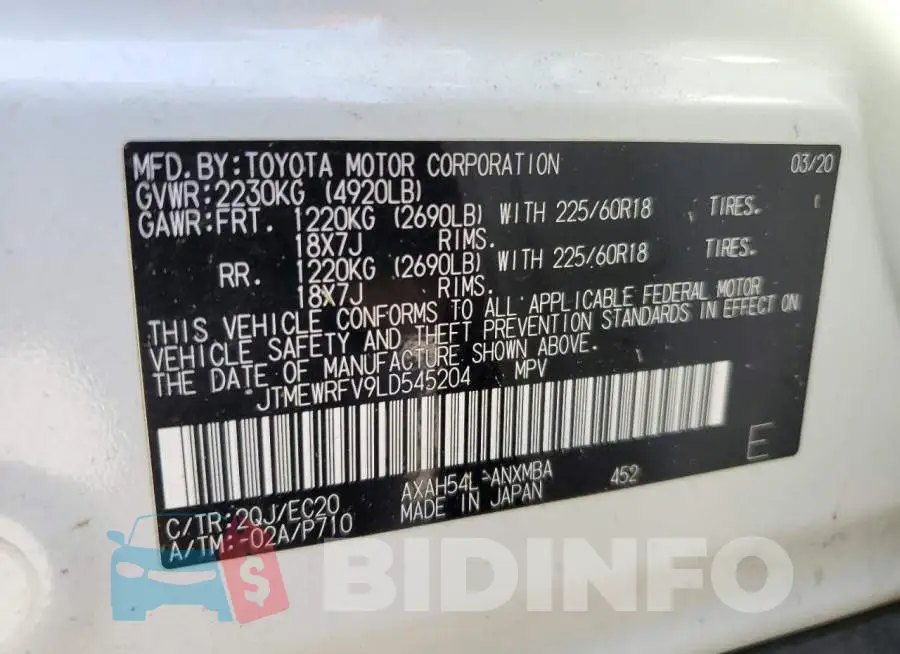 JTMEWRFV9LD545204 Photo# 13