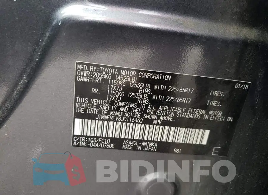JTMWFREV8JD116462 Photo# 12