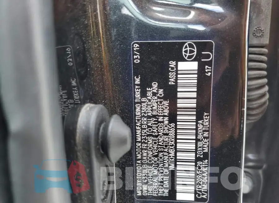 NMTKHMBX3KR088656 Photo# 12