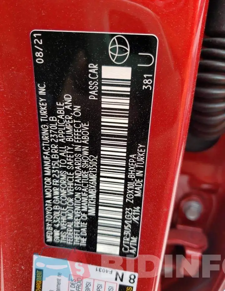 NMTKHMBX6MR135052 Photo# 13
